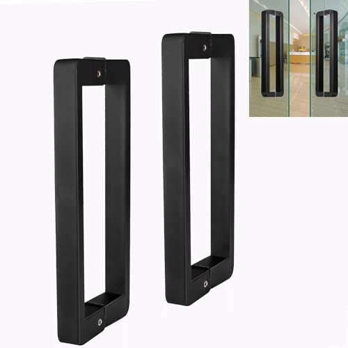 Cokritsm Black Stainless Steel Shower Door Handle 200mm Hole to Hole Center, Parts Replacement for Shower Enclosure Sliding Door, Door Handle Shower Screen Handle 2pcs