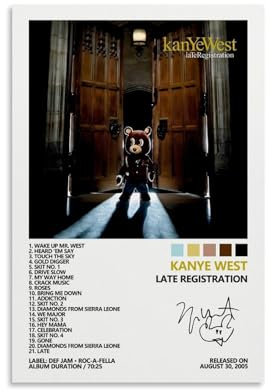 TEEZO Kanye West-Poster, Musikalbum-Cover, Poster für Zimmer, ästhetische Leinwand, Wandkunst, Schlafzimmerdekoration, 60 x 90 cm, ungerahmter Stil