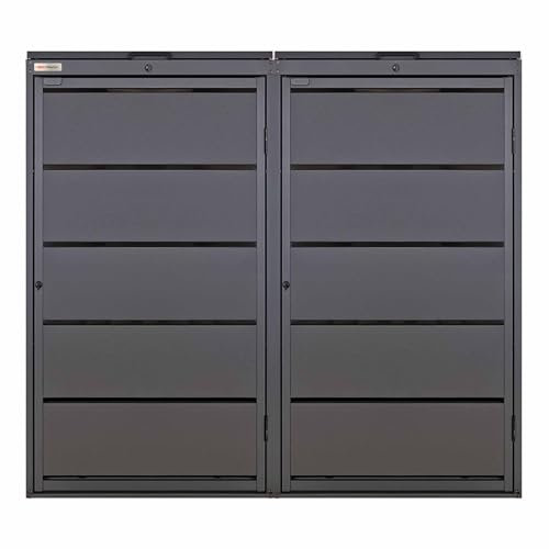 BIO Stefan® Dagobert Box pour poubelles Set de 2 pièces 240L | Acier galvanisé | Habillage Robuste pour poubelles | Box à déchets, abri à déchets | utilisable comme boîte à Paquets