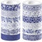 CC HOME 12 Rollen Washi Tape Blau und Weißes Porzellan Dekorativ,15mm Masking Tape Chinesische Stil Dekoratives Stickers Scrapbooking Tape Bastelmittel, für DIY,Kunsthandwerk,Tagebuch,Alben