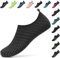 BARFULKER Wasserschuhe Damen Herren Badeschuhe Schwimmschuhe Schnell Trocknend Aquaschuhe rutschfeste Strandschuhe Surfschuhe Barfußschuhe Beach Pool Unisex, Schwarz 34 EU