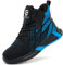 Scarpe Antinfortunistiche Uomo Alte Scarpe da Lavoro Donna Leggere e Comode con Punta in Acciaio Scarpe Sicurezza Traspiranti 8081 Blu/37