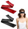 2 Stück Satin Augenbinde für Erwachsene, Verstellbare Augenabdeckung, Sexy Seidene Weiche Schlafmaske für Paare, Reisen, Spiele, Valentinstagsgeschenk - Weinrot & Schwarz