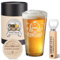 Geschenke zum 80 geburtstag mann, Vintage 1945 Bier Glas, Holz Flaschenöffner, Vintage Bier Geschenkbox, Holz Untersetzer und Grußkarte,80. Geburtstag Geschenkideen für Männer
