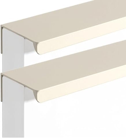 Vnook 2 Stück Möbelgriffe Aluminiumlegierung Unsichtbare Knöpfe Versteckter Schrankgriffe Schubladengriff Küchengriffe Türgriff(Beige,200mm)