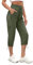 StylSense 3/4 Hose Damen Casual Caprihose Sommer Atmungsaktiv Outdoor Jogginghose Wanderhose Stretch Leichte Sommerhose mit Taschen（Grün,XL