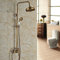 Ensemble mitigeur de douche thermostatique style rétro en laiton antique avec pommeau de douche à effet pluie de 20,3 cm