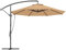Outsunny Parasol Excéntrico Ø 290 cm Sombrilla de Jardín con Base Cruzada Manivela Funda para Sombrilla y Cuerda de Viento Anti-UV 50+ Sombrilla para Terraza Patio Caqui