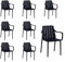 VORTIVO Gartenstühle 8er Set stapelbar - Hochwertige Outdoor-Stühle in Schwarz, wetterfest, UV-beständig, bis 200 kg – für Balkon, Terrasse & Esszimmer