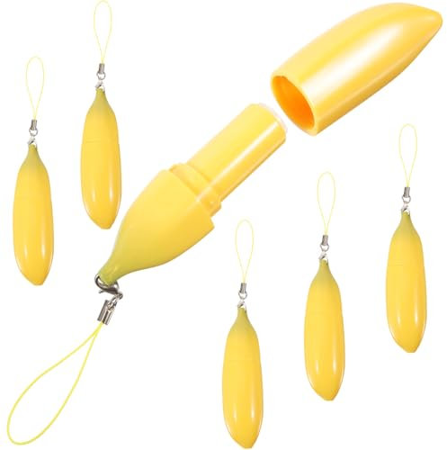 DINHEAROM 6 Stück Banana Form Lippenstiftbehälter Leere Lipgloss Röhren Nachfüllbare Lippenbalsam Flaschen für Diy Projekte und Unterwegs