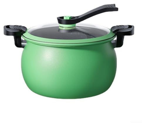 Accarugty Non-Stick Micro-Pressure Cooker For Soup, Stew And Grains | Metal Pot With Secure Locking Lid And Release Valve | Fast Efficient Cooking For Home Kitchen(Green 8L)