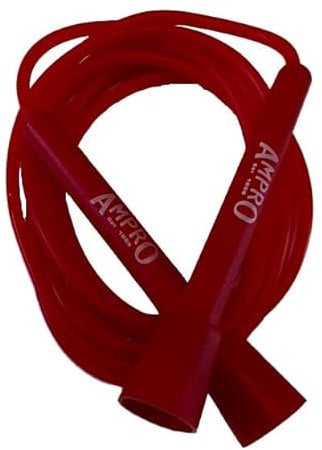 Ampro Adjustable Speed Skipping Rope - Jump Rope - Original - Skip - Skill - Training - Exercise (Red)