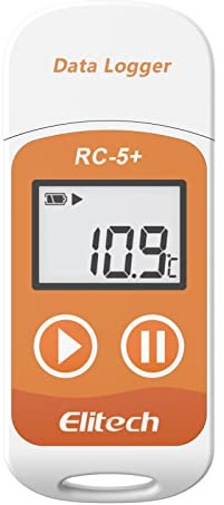 Elitech RC-5+ Temperature Data Logger Digital PDF USB Reusable Recorder Refrigerator Thermometer 32000 Points High Accuracy PDF & CSV Export