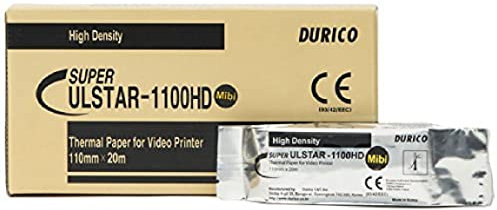 Durico - Papier pour Imprimante Vidéo Compatible MITSUBISHI K65HM et KP65HM, haute densité, 110 mm x 20 m, 5 rouleaux.