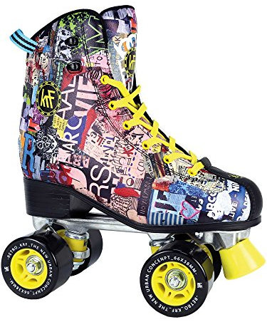 KRF Kinder Art Rollschuhe, Roller Figure Quad, Retro, Multicolor, 37