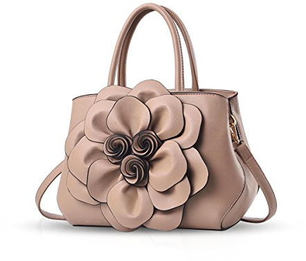 Nicole & Doris Handtaschen Damen Klein Elegante Damen Schultertaschen PU Leder Designer Umhängetasche Blumenhandtasche
