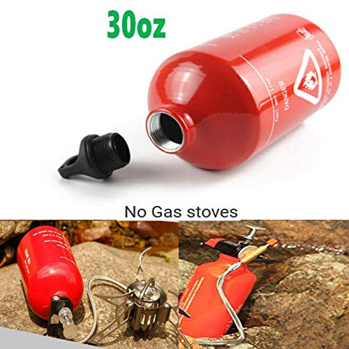 AUXPhome 30oz /1Liter Aluminum Petrol Diesel Kerosene Alcohol Liquid Gas Tank Oil Fuel Empty Bottle Storage Bottle for Outdoor Travel Camping,Hiking,Picnic,Cooking/Motorcycle Emergency Petrol Can
