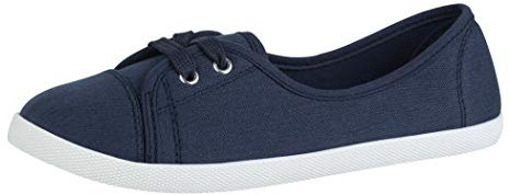 Elara Damen Ballerinas Sneaker Schnürer Chunkyrayan BD1413 Navy-38