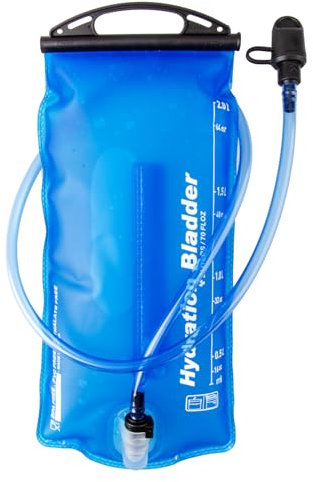 TRIWONDER 2L Trinkblase, Wasserblase, Trinkbeutel, Wasserreservoir Wasserbehälter für Wandern Camping Rucksack Trinksystem (Blau - 2L)