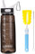 VENNERLI Wasserflasche 800ml Sport Trinkflasche mit Strohhalm Griff Zeitmarkierungen Auslaufsicher BPA Frei Ideal für Fahrrad Sport Yoga Camping（800ml Schwarz）