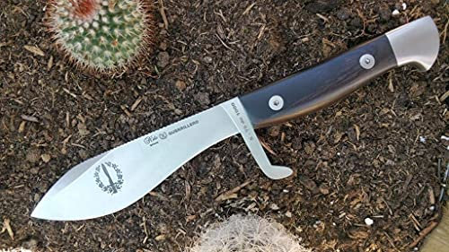 Miguel Nieto Nieto - COE 76 - Cuchillo GUERRILLERO granadillo. Funda Cuero - Herramienta para Caza, Pesca, Camping, Outdoor, Supervivencia y Bushcraft