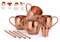 AVADOR Handgefertigtes Zubehör-Set mit 4 Untersetzern aus 100% reinem Kupfer mit gehämmerter Oberfläche für Zuhause, Küche, Büro, Wein, Moscow Mules und mehr