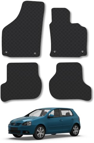 VW Golf (2007-2009) 3mm Rubber Car Mats | Tailored Fit Durable Floor Mats Full Coverage Protection Waterproof Accessories Easy Clean Anti Slip Made in the UK