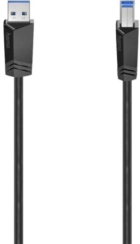 Hama USB-Kabel USB 3.2 Gen1 (USB 3.0 / USB 3.1 Gen1) USB-A Stecker, USB-B Stecker 1.50m Schwarz 0020