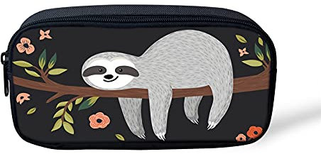 NETILGEN Niedliches Faultier Schule Große Kapazität Federmäppchen für Jungen High School Große Stifttasche Kosmetiktasche Reißverschluss Münzbörse für Teenager Mädchen, Coole Faultier, Modern