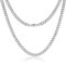 HSWYFCJY Herren Silber Panzerkette Kette Halskette, Männer Kubanische Edelstahl Kette,Cuban Chain Halskette für Männer, Breite 6MM,22 Zoll