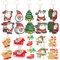 BETESSIN 40 Stück Weihnachten Schlüsselanhänger Set Bunt PVC Tasche Anhänger mit 10 Stile Weihnachtsmotive Anhänger Dekorationen für Schlüssel Geldbörse Tasche Party Mitgebsel Geschenk usw.