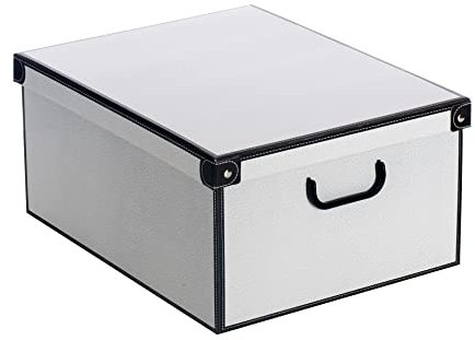 Lavatelli Aufbewahrungsbox mit Deckel für Kleidung und Wäsche, Weißer Moschus Karton Kiste, Kleiderschrankboxen, saisonaler Wechsel, Geschenkkarton 50x39x24 cm, BIG, White Musk