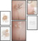Papierschmiede® Set Mood Posters, Tableau Décoration Murale sans cadres « Pampas Rose » Bureau, Salon, Deco Chambre Parentale, Cuisine, 2x A4 et 4x A5, beige rose or abstrait aquarelle