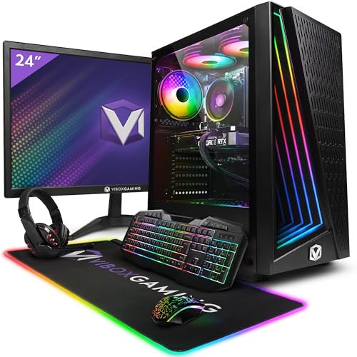 VIBOX V-68 PC Gamer Complet • 23 Écran • AMD Ryzen 5 5500 4,2 GHz • Nvidia RTX 3050 6 Go • 16 Go RAM • 1 to SSD • Windows 11 • WiFi