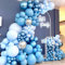 Kit arco a palloncino blu, 115 pcs blu argento palloncino arco con acqua blu argento 4D palloncini arco per ragazzi uomini decorazione festa di compleanno baby shower matrimonio genere rivelare laurea