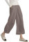 Ecupper Womens Casual Loose Elastic Waist Cotton Trouser Cropped Wide Leg Pants, Light Coffe, XXX-Large, 20