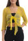 Love My Fashions® Women’s Fish Net Knitted Tie Up Bolero Shrug Top Ladies 3/4 Sleeve One Size Fits All Yellow