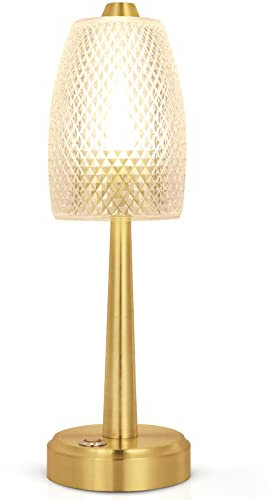 OCEST Rechargeable Cordless Table Lamp, Small Battery Operated Lights, Dimmable Touch Control Bedside Lamp, Restaurant Bar Dining Table Lounge Bedroom Garden Patio Camping Indoor Outdoor