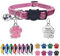 Uiopa Collier Chat Personnalisable avec Médaille Gravée, Collier Chat Anti Étranglement avec Clochette et Boucle de Sécurité, Colliers pour Chats Personnalisable Réglable (Rose)