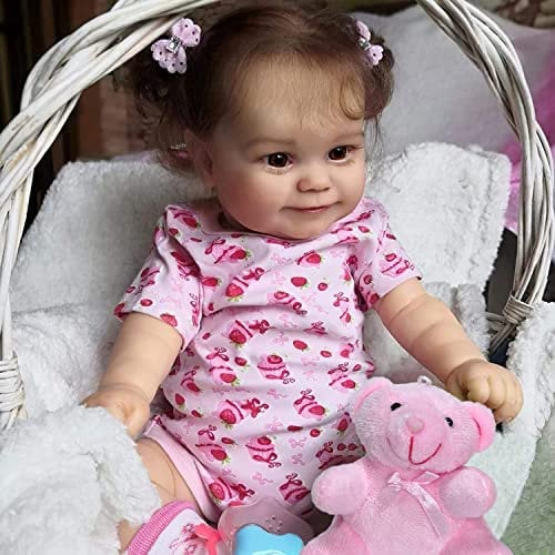 JIZHI Reborn-Babypuppe Mädchen 20 Zoll Lebensechte Babypuppen Realistische Neugeborene Baby Puppen Weicher Stoffkörper wie EIN echtes Baby mit Fütterungsset und Geschenkbox