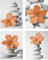 Genius Decor - Home Spa Badezimmer Dekor Kleine Bilder Wandkunst Zen Stein und Blume in gebranntem Orange Drucke für Wanddekoration, ungerahmt 4er Set (orange, 20,3 x 25,4 cm)