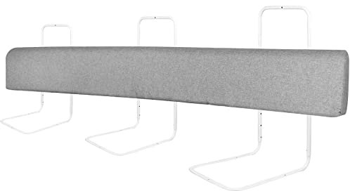 HENGMEI Bettgitter Bettschutzgitter 2x200cm Bettkantenschutz Bettgitter Höhenverstellbar Sicherheitsgeländer Bettumrandung, Leinengrau