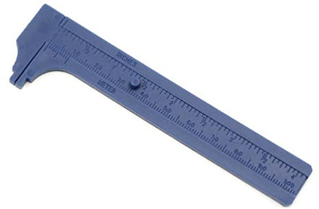 Pied à coulisse en plastique de 100 mm - Double échelle coulissante - Mini règle de poche numérique pour mesurer la poche - Règle en plastique - Outil de mesure double échelle