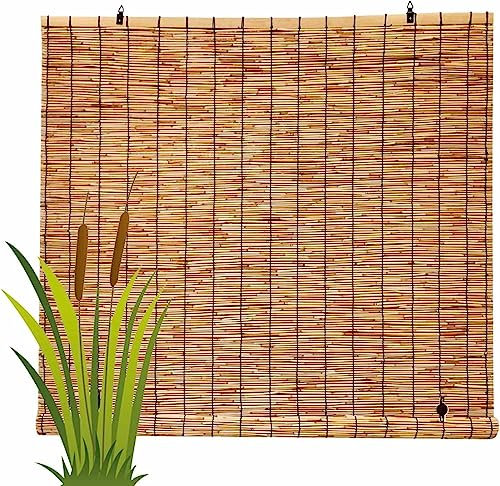 GUETTO Clôture en Roseau Naturel,Canisse Bambou,Occultant, Brise-Vue,Protection De La Vie Privée,Rouleaux De Clôture,Moustiquaire pour Jardin,pour Balcon Brise-Vent Exterieur Terrasse,60x90cm