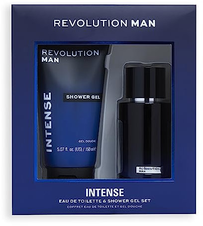 Ensemble Eau de Toilette Intense & Gel Douche Intense de Revolution Man, Eau de Toilette Intense de 100 ml & Gel Douche Intense de 150 ml Inclus
