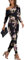 PCEAIIH Women's One Piece Jumpsuit Casual Loose Off Shoulder Long Sleeve Elastic Waist Stretchy Romper with Pockets S Purple Flower Black