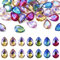 FASHEWELRY Glas-Cabochons mit spitzer Rückseite, AB-Farbe, tropfenförmig, facettierte Glasperlen, Strass, ohne Loch, für Schmuckherstellung, Bastelarbeiten, 70 Stück