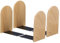 PATIKIL Bois Serre-Livres avec Métal Base, 4 pcs Antidérapant Rond Tête Livre Extrémités pour Étagères Bureau Bibliothèque Magazine Organiseur Bouchon pour Bureau, Hêtre Bois