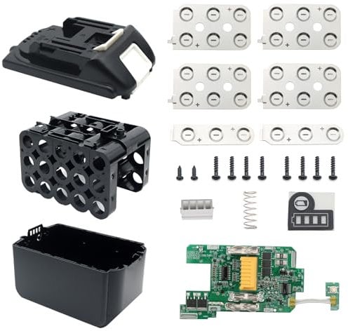 Battery Case Parts Cover Replacement for Makita 18V Battery, 15-Cell 18650 Li-ion Battery Plastic Case Replacement Cover Shell Repair Kit for Cordless Power Tools
