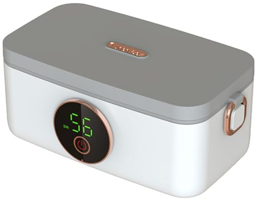 Lonchera eléctrica, lonchera térmica inalámbrica de 16000 mAh con capacidad de 1000 ml, a prueba de fugas, portátil y fácil de limpiar, ajuste opcional de 6 engranajes